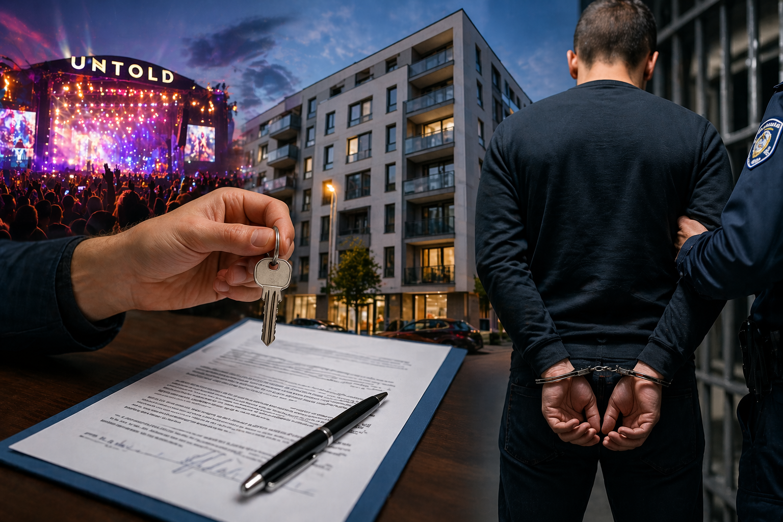 Bărbat reținut după ce a încasat bani pe contracte de închiriere fără să predea apartamentul. | Imagine generată AI