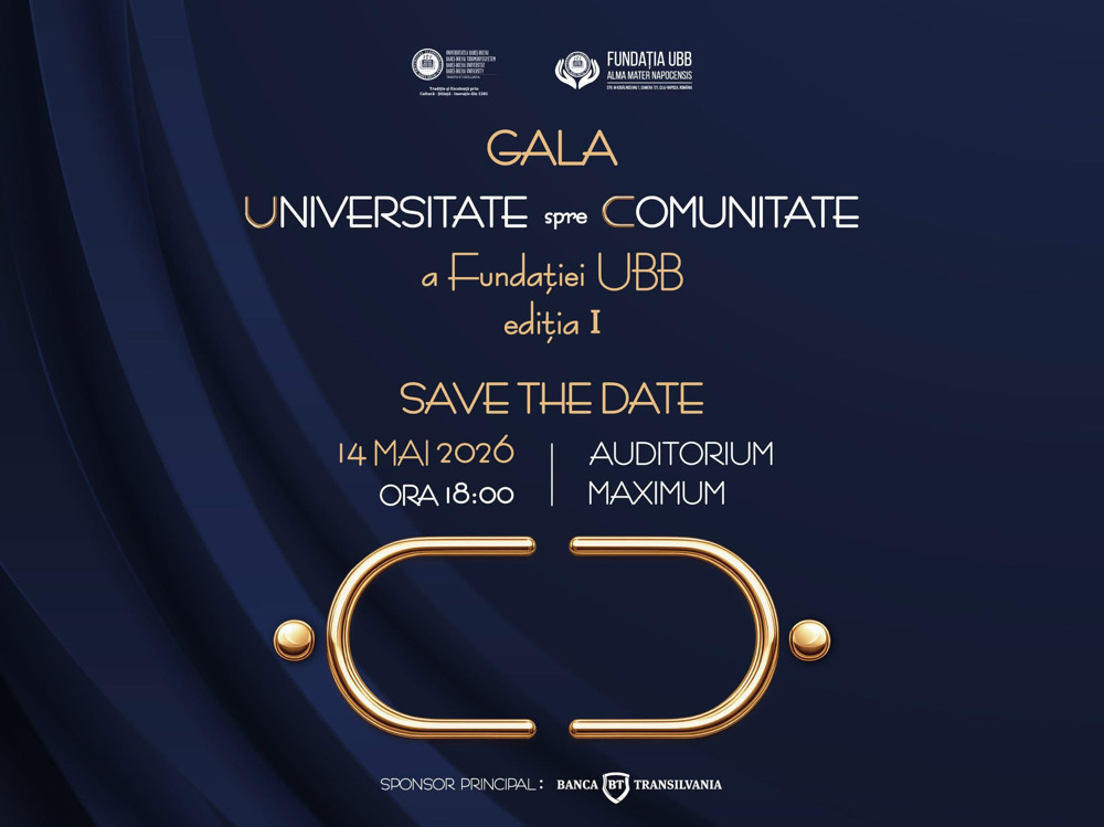 Gala „Universitate spre Comunitate” a Fundației UBB va avea loc pe 14 mai 2026