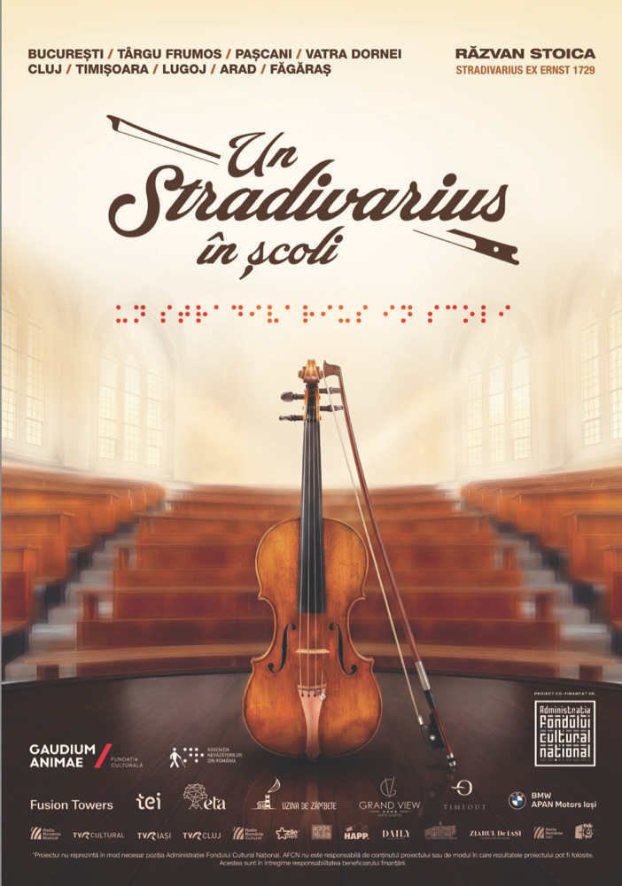 Afișul turneului „Un Stradivarius în școli” – ediția specială