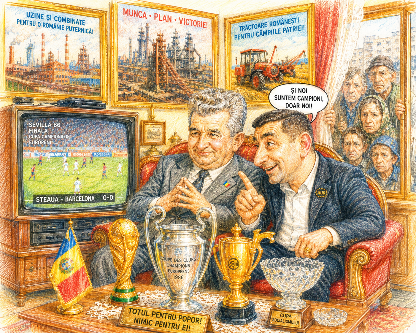 Nicolae Ceaușescu și George Simion își dau mâna peste decenii. De ce nu vorbim despre viitorul sportului și ne uităm doar înapoi