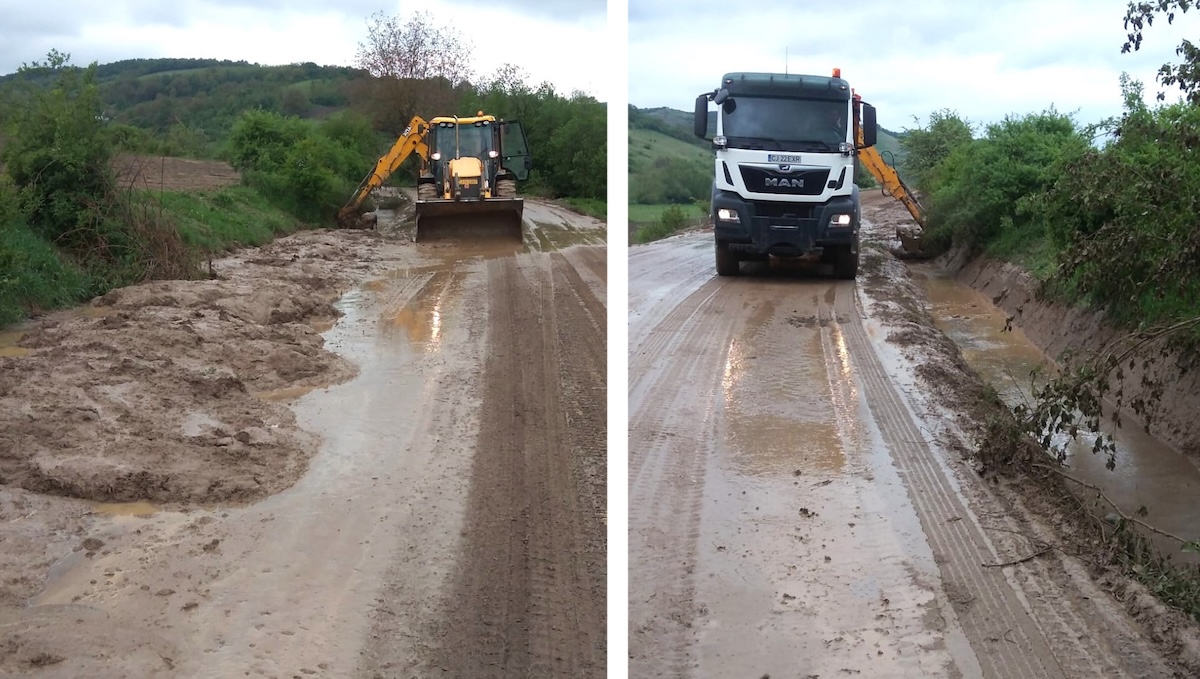 Intervenție de urgență pe un drum din județul Cluj | Foto: Consiliul Județean Cluj