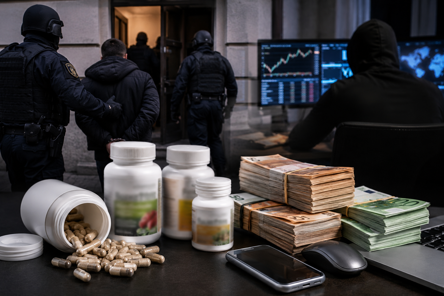 O rețea acuzată că a promovat suplimente alimentare periculoase și investiții false a provocat un prejudiciu estimat la 14 milioane de lei și ar fi păcălit peste 30.000 de persoane.  | Imagine generată cu ajutorul AI