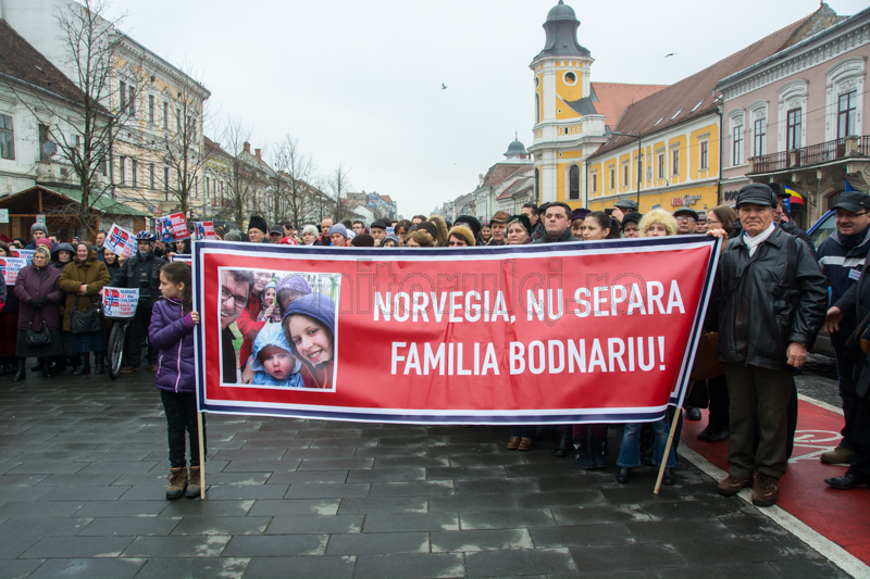 Protest la Cluj-Napoca pentru familia Bodnariu