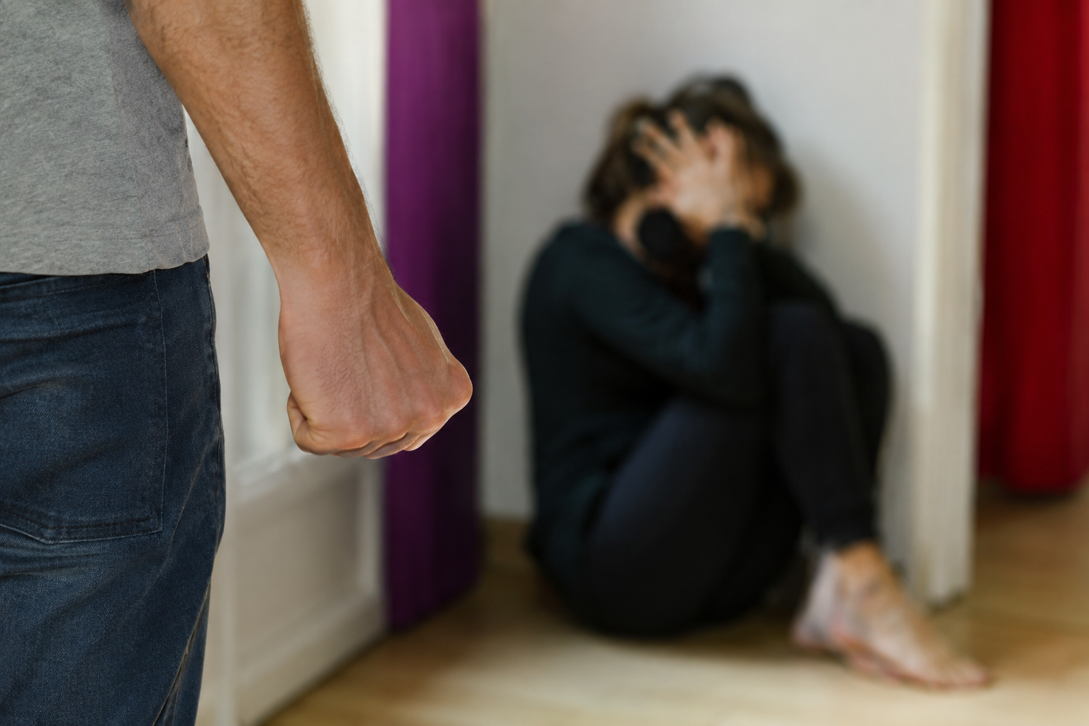 Victima a fugit la vecini aproape dezbrăcată