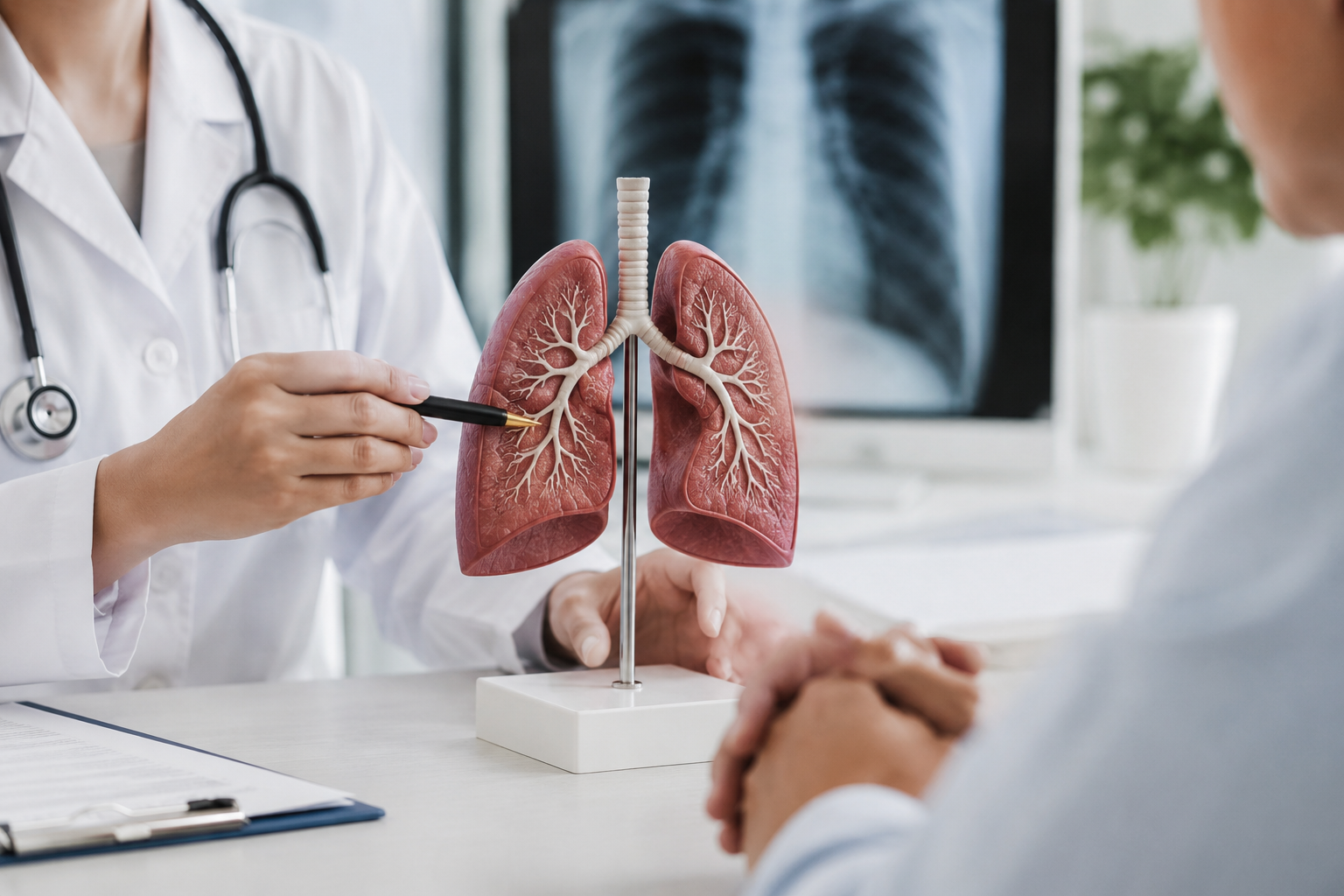 Medicii pneumologi avertizează că bolile respiratorii cronice sunt grav subdiagnosticate în România. | Imagine generată cu ajutorul AI