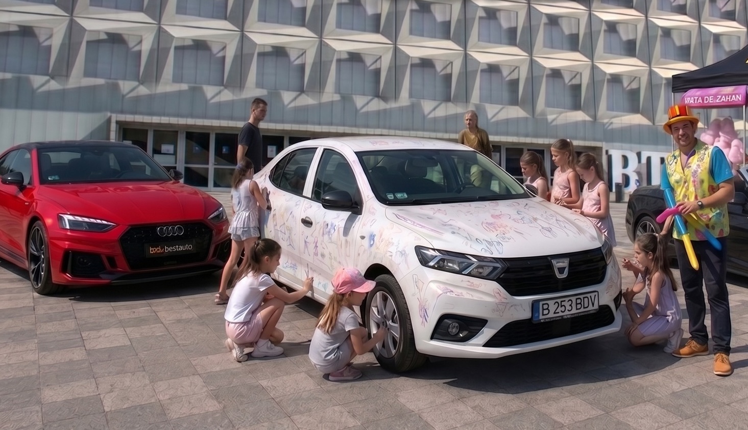 Copii pot colora o mașină în față la BTarena