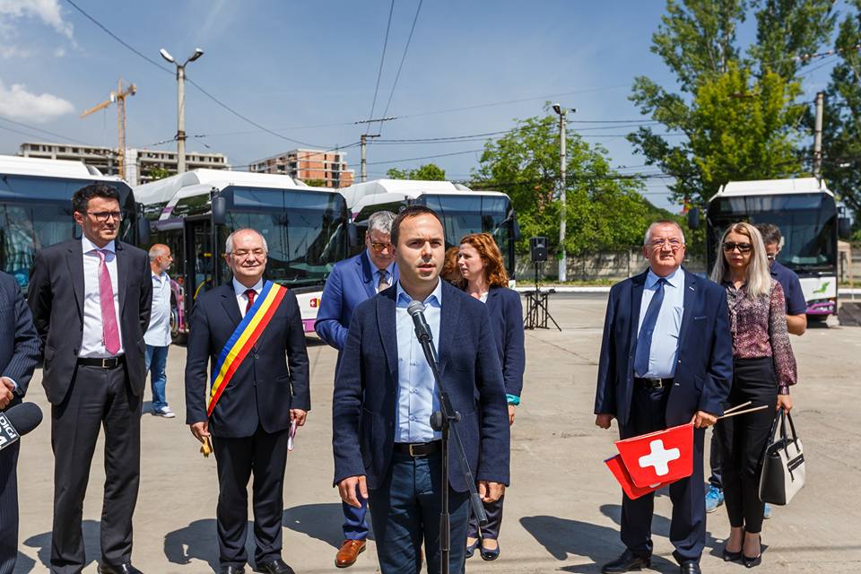 Ovidiu Cîmpean la punerea în circulație a 11 autobuze electrice la Cluj