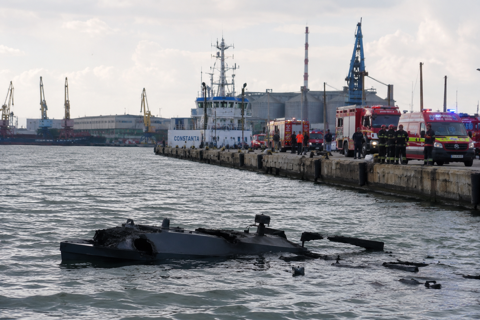Drona maritimă fără pilot s-a autodetonat fără a provoca victime / Foto: Imagine generată cu ajutorul AI