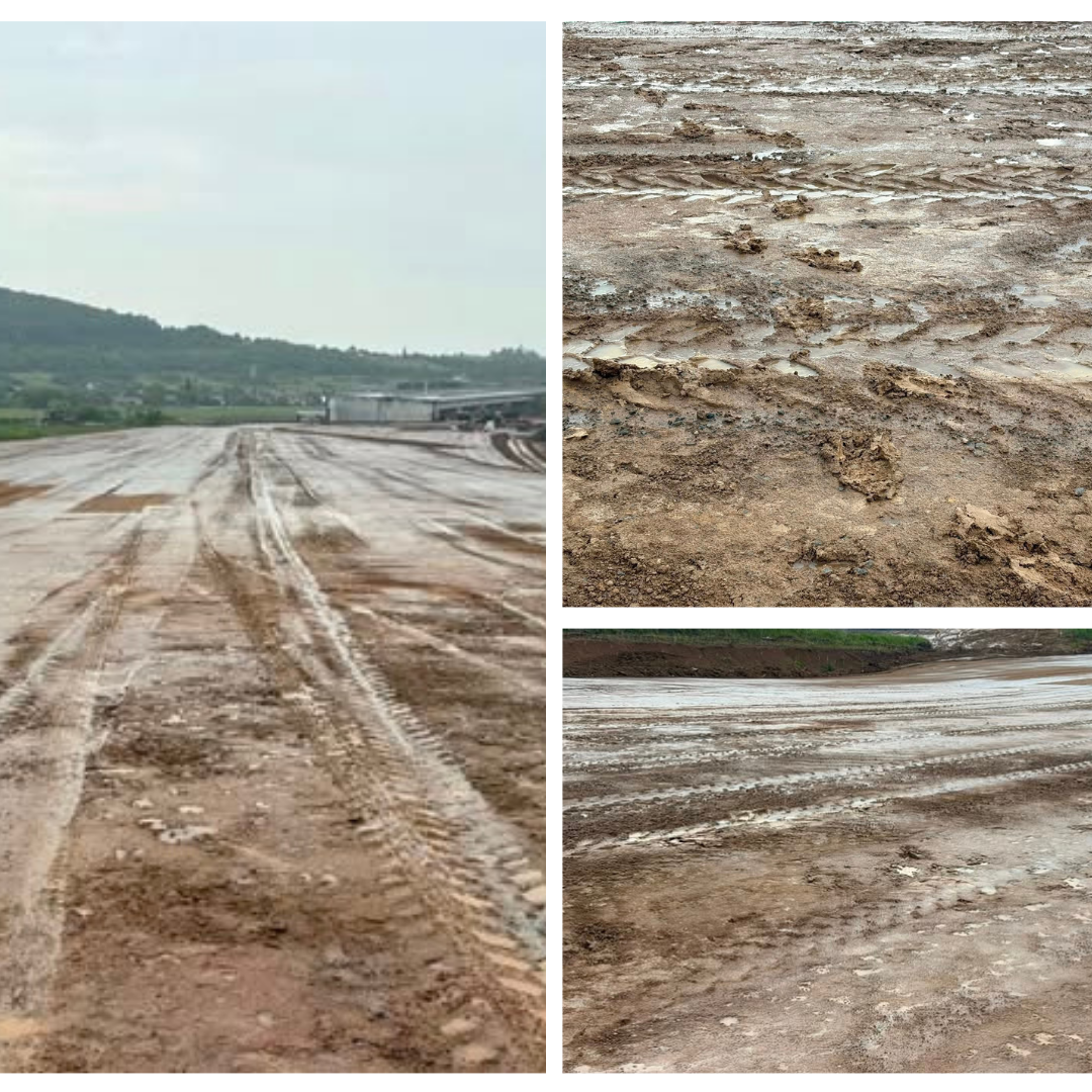 Ploile torențiale dau peste cap lucrările de pe Autostrada Transilvania / Foto: Compania Nationala de Administrare a Infrastructurii Rutiere﻿- Facebook