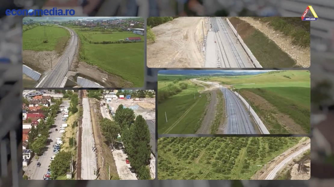 Lucrările de modernizare și electrificare a magistralei feroviare Cluj-Napoca – Oradea avansează într-un ritm susținut. | Foto: captură video Economedia - YouTube