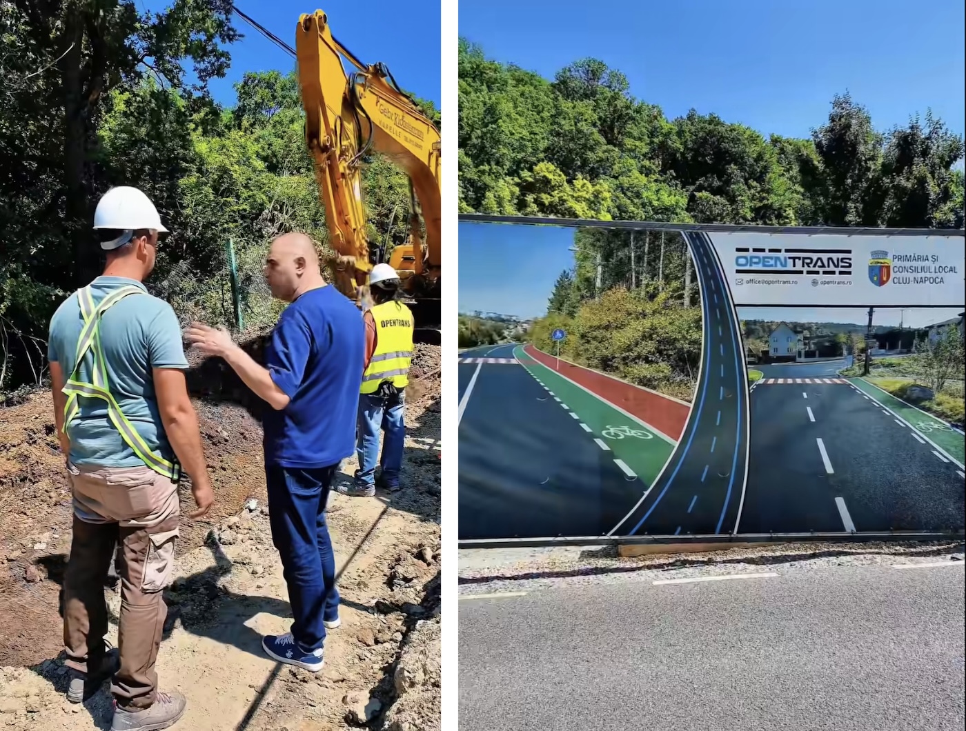 Lucrări în desfășurare pentru reabilitarea Drumului Sfântul Ioan | Foto: Captură de ecran Facebook