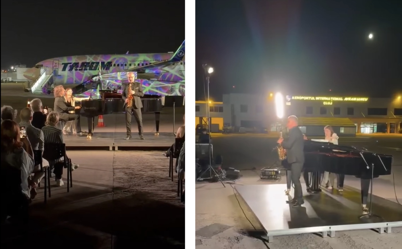 Concert inedit la Aeroportul Internațional Cluj | Foto: Captură video Facebook