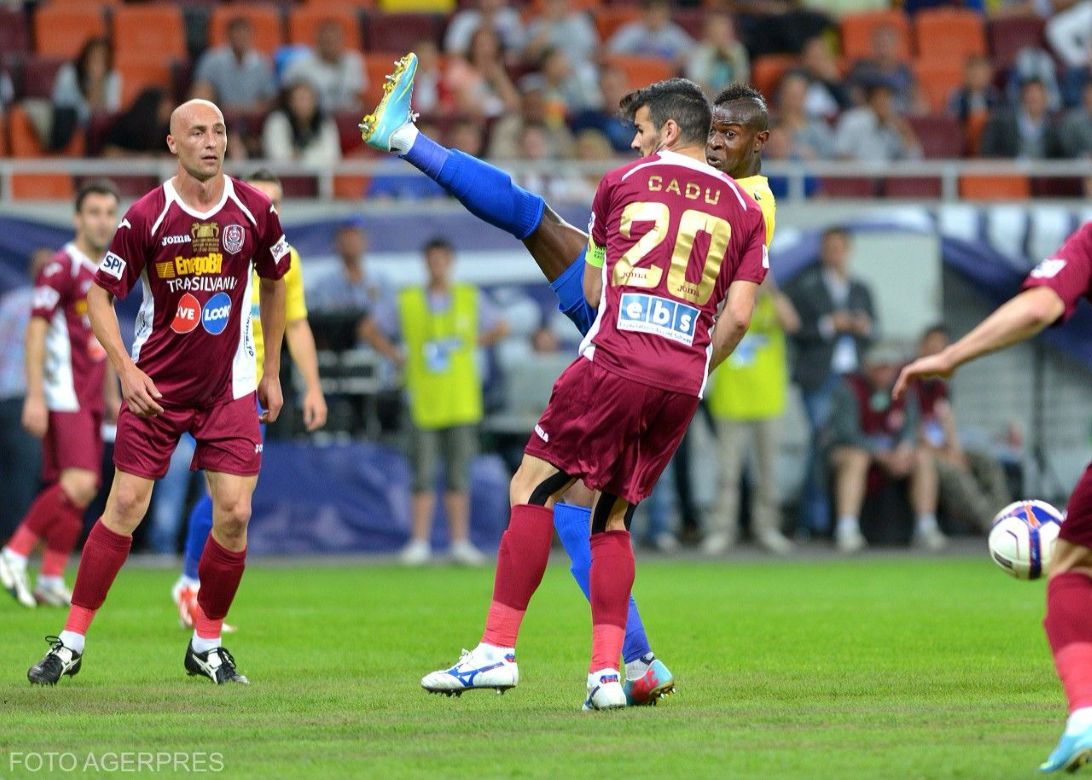 Gabi Mureșan (stânga) și Ricardo Cadu au fost colegi la CFR Cluj / Foto: DAVID PASARIS/AGERPRES