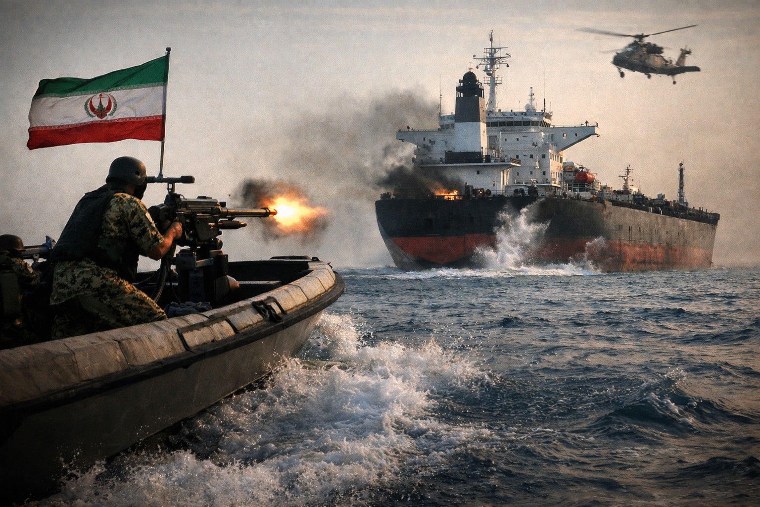 SUA au lovit 140 de „ținte” în Iran: Teheranul anunță închiderea Strâmtorii Ormuz|Imagine generată cu ajutorul AI