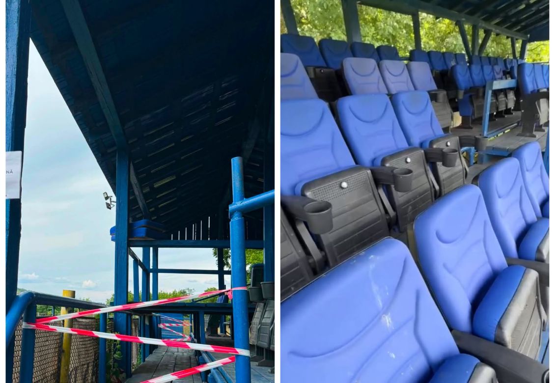 Scaunele vandalizate pe stadionul din Gherla au fost remediate / Foto: Adrian Claudiu Trif