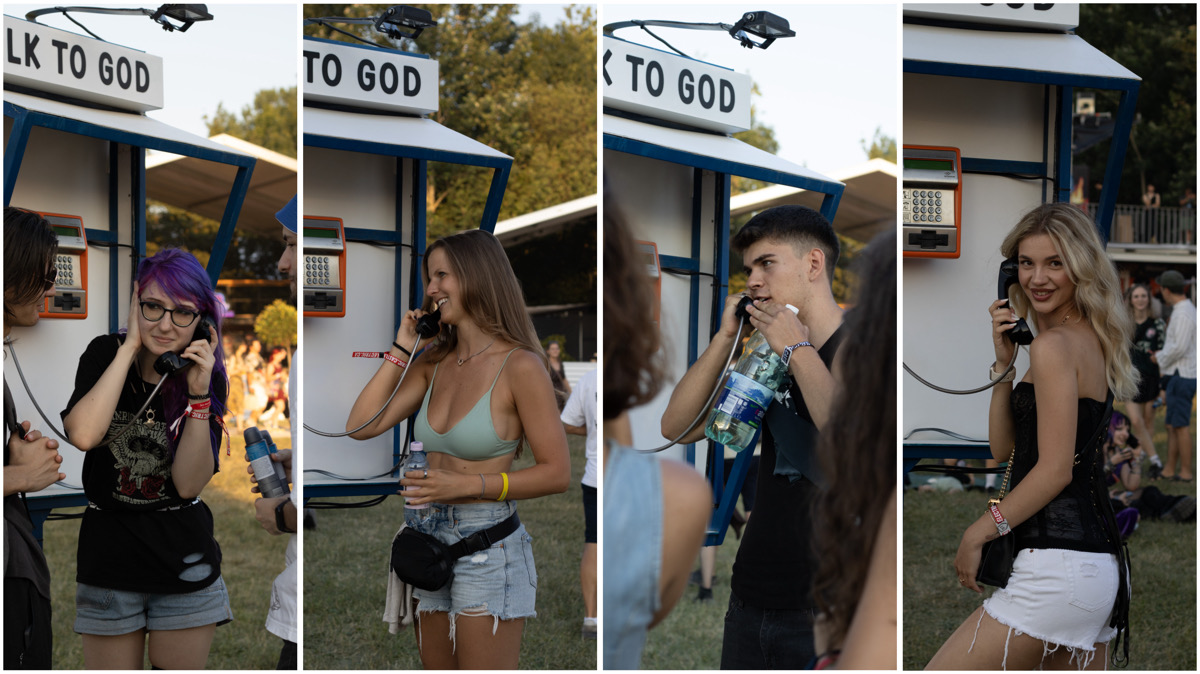 Telefonul „Talk to God” este una dintre cele mai inedite instalații descoperite de festivalieri la Electric Castle. | Foto: Valentina Prelipcean / monitorulcj.ro