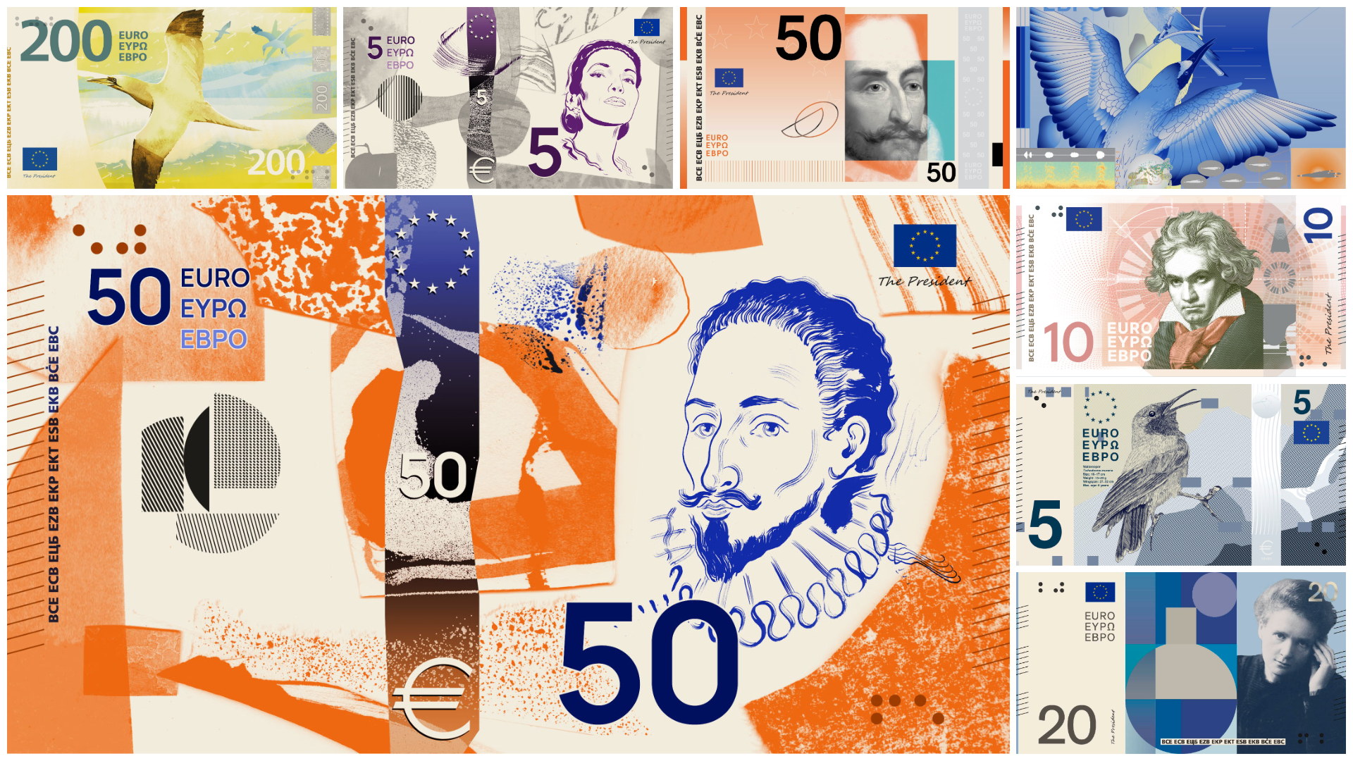BCE a lansat noile modele de bancnote euro / Foto: BCE.ro