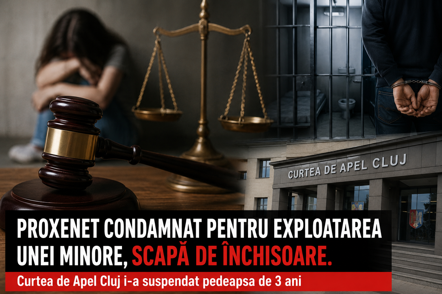 Curtea de Apel Cluj a decis suspendarea sub supraveghere a pedepsei de 3 ani de închisoare a unui proxenet