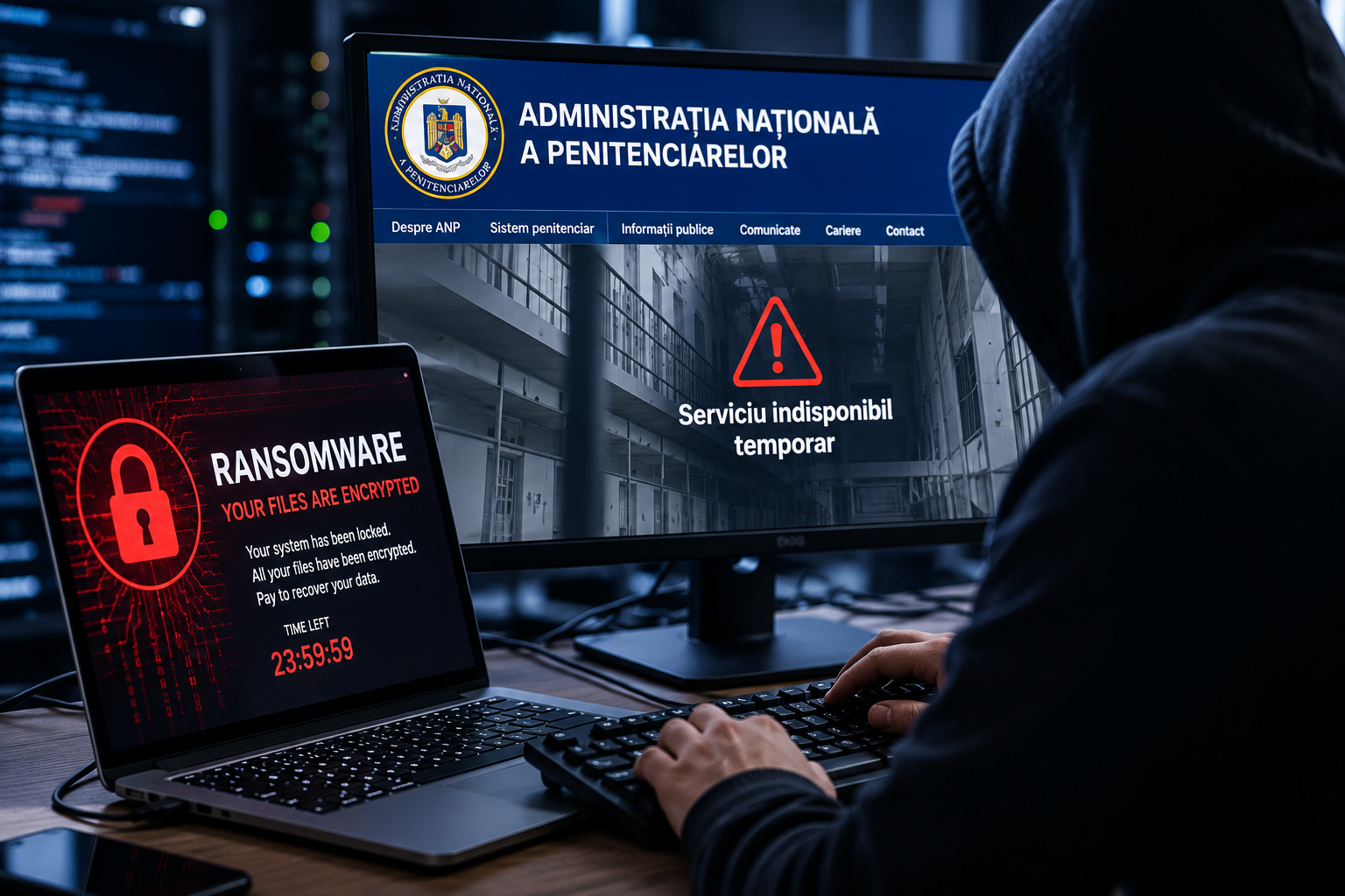 Un atac cibernetic de tip ransomware a vizat Administrația Națională a Penitenciarelor