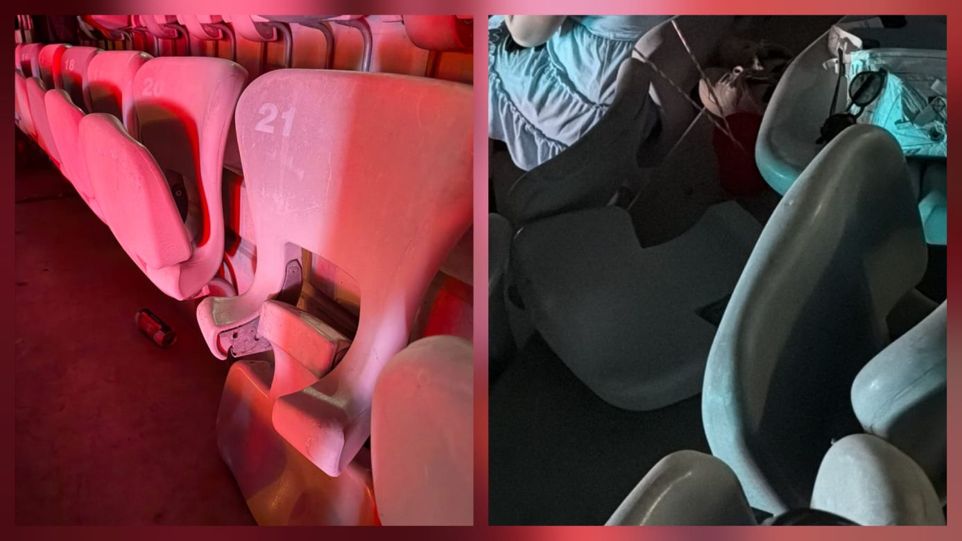 Mai multe scaune de pe Cluj Arena au fost rupte în chiar prima zi a festivalului UNTOLD / Foto: Sergiu CRĂCIUN