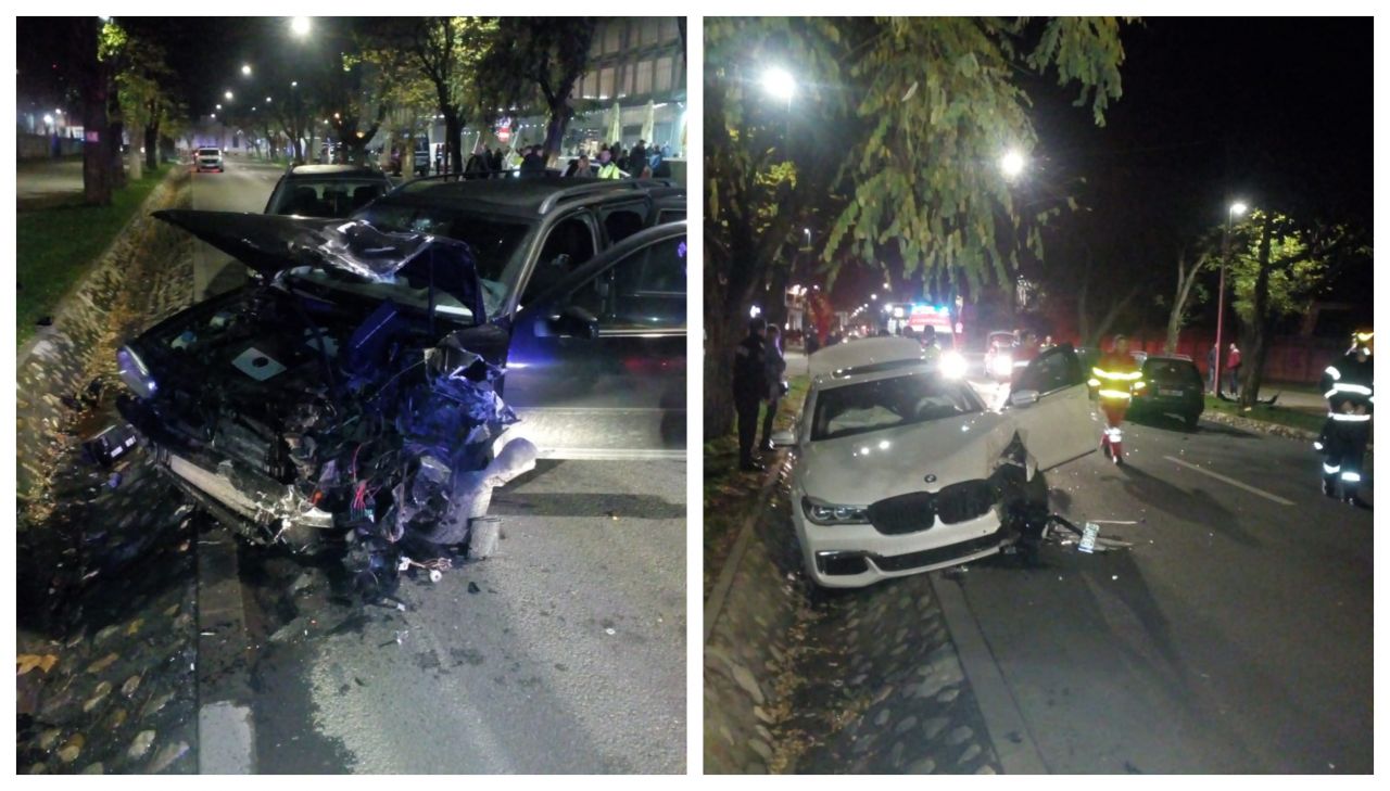 Accident pe Aleea Stadionului! Trei mașini făcute praf