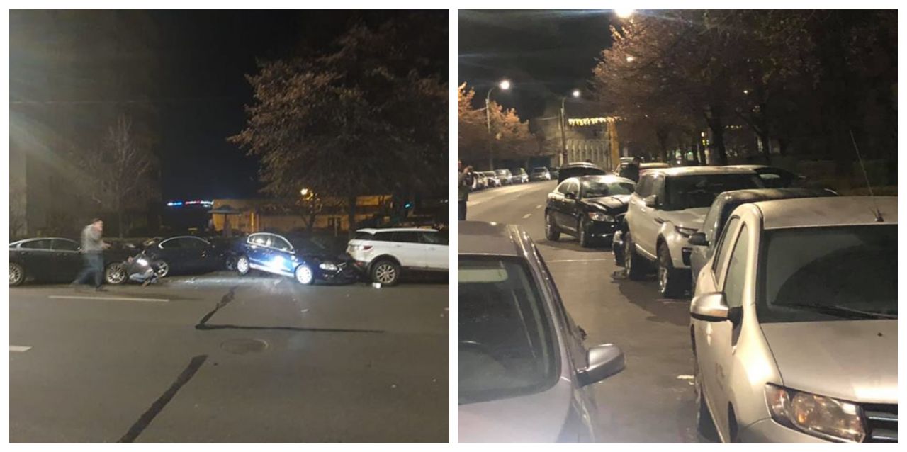 Biliard cu mașini pe Calea Dorobanților! O mașină tractată a făcut prăpăd în miezul nopții