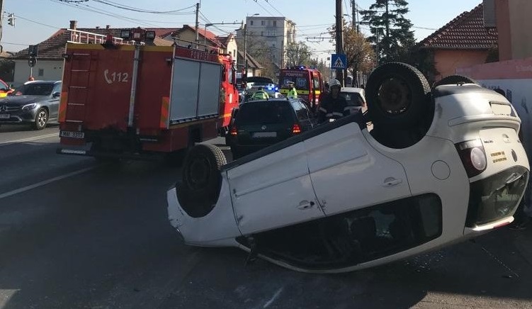 Sperietură zdravănă pe strada Traian Vuia
