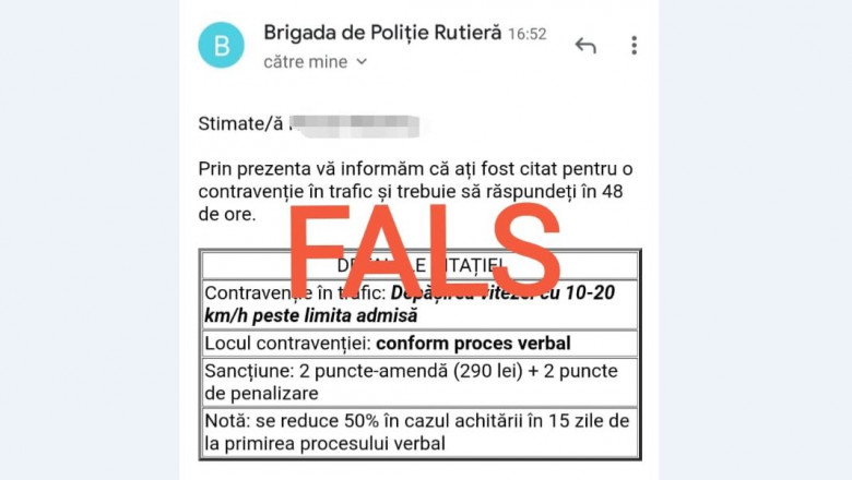Poliția Română avertizează asupra unei noi înșelăciuni cu AMEZI FALSE trimise pe email