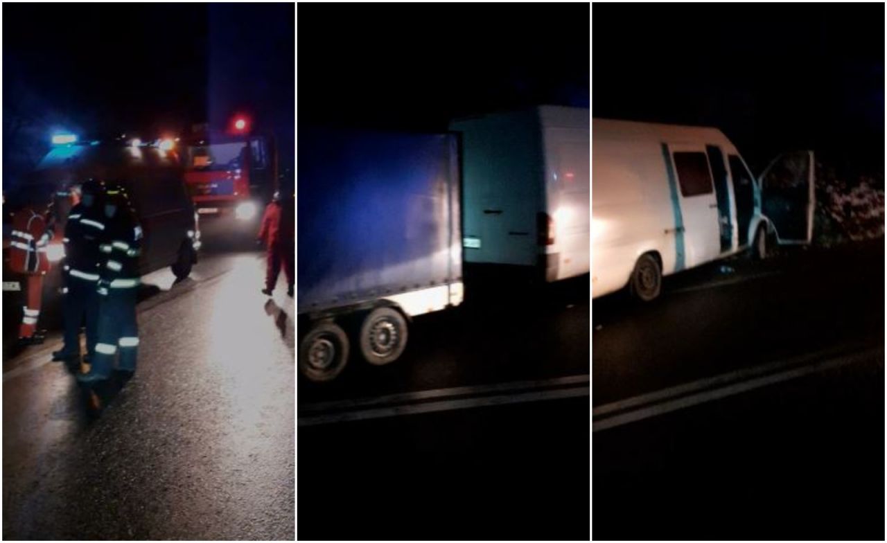 între o autoutilitară și un TIR! Un bărbat a murit în urma impactului. VIDEO