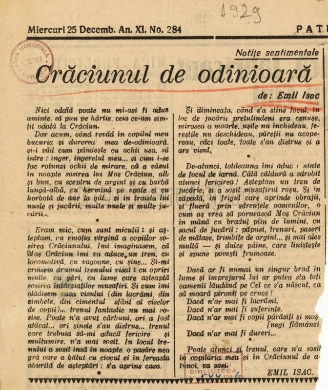 Craciunul descris de Emil Isac