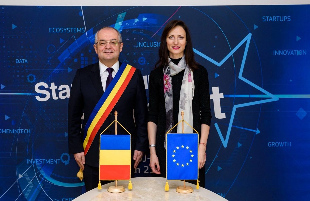 Primarul Emil Boc și comisarul european Mariya Gabriel