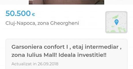 Prețuri INCREDIBILE la imobiliarele din Cluj. O garsonieră de 28 de metri pătrați, peste 50.000 de euro