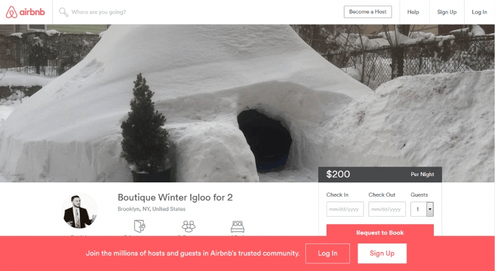 Iglu în Brooklyn