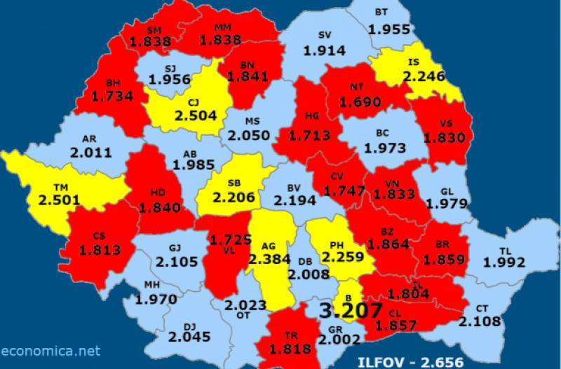 Harta salariilor din Romania