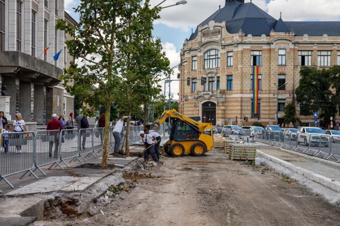 Lucrările la Piața Lucian Blaga se apropie de termenul limită. Boc: „De Ziua Națională