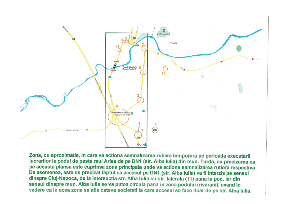 Turda de azi. Plan de deviere al circulației.
