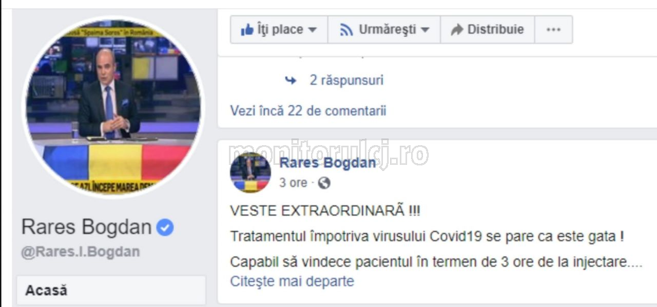 Un imens FAKE-NEWS despre tratarea coronavirusului