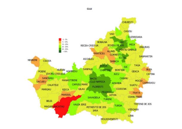 în primele 10 localități din România la rata de vaccinare
